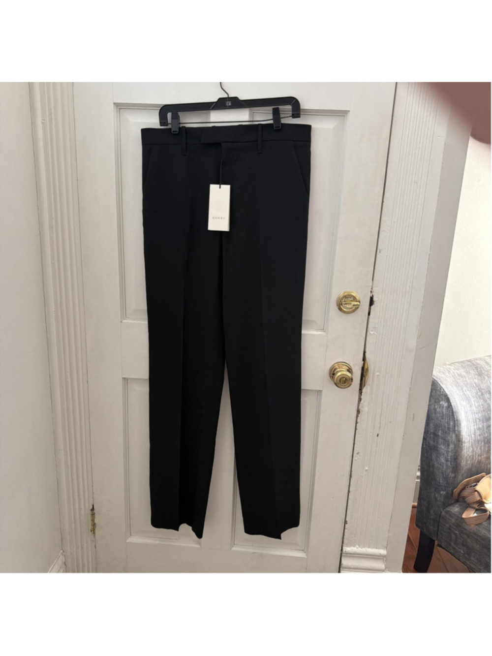 NEW MEN’S GUCCI UNIFORM PANTS BLACK SIZE 44 IT 34 US DRESS NOT FOR SALE